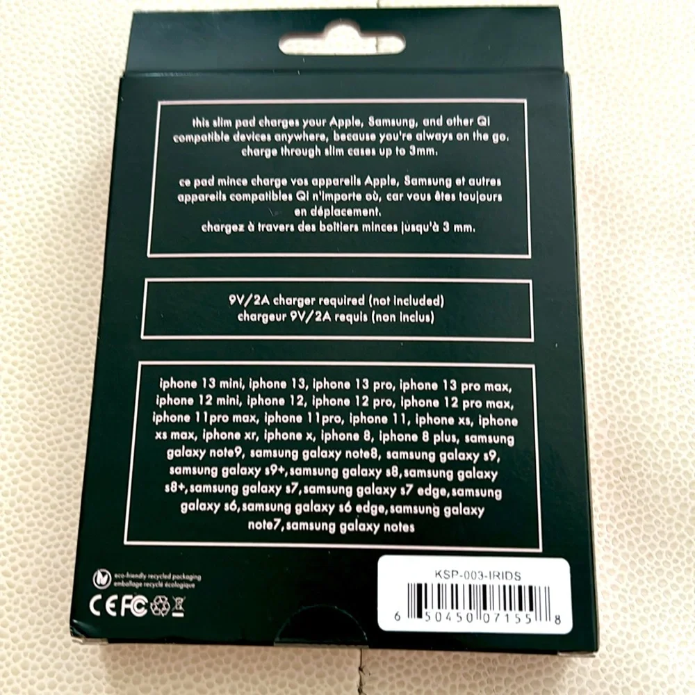 Kate Spade Wireless Magnetic Phone Charging Pad NEW Iridescent Pearl Gift Glam